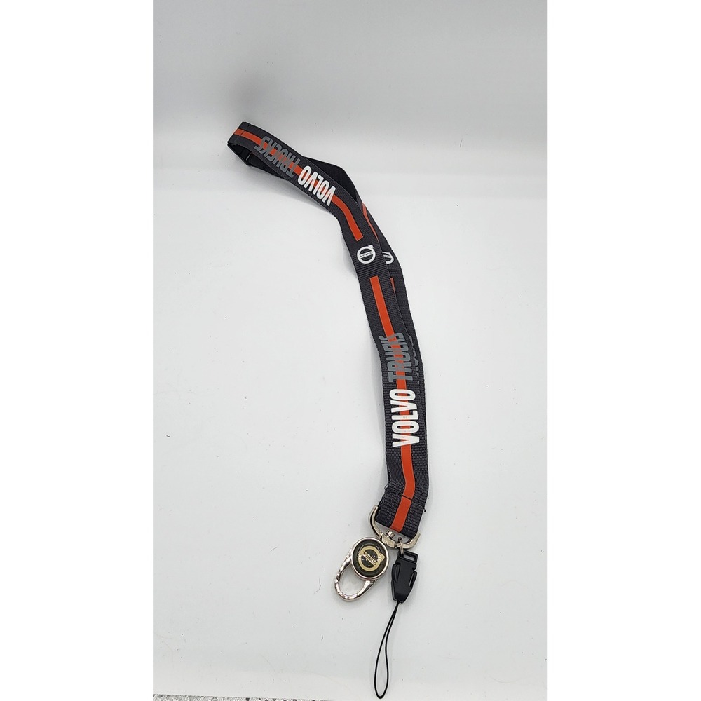 Volvo Trucks Lanyard Key Neck Strap Black Orange Logo ID Badge Holder Accessory